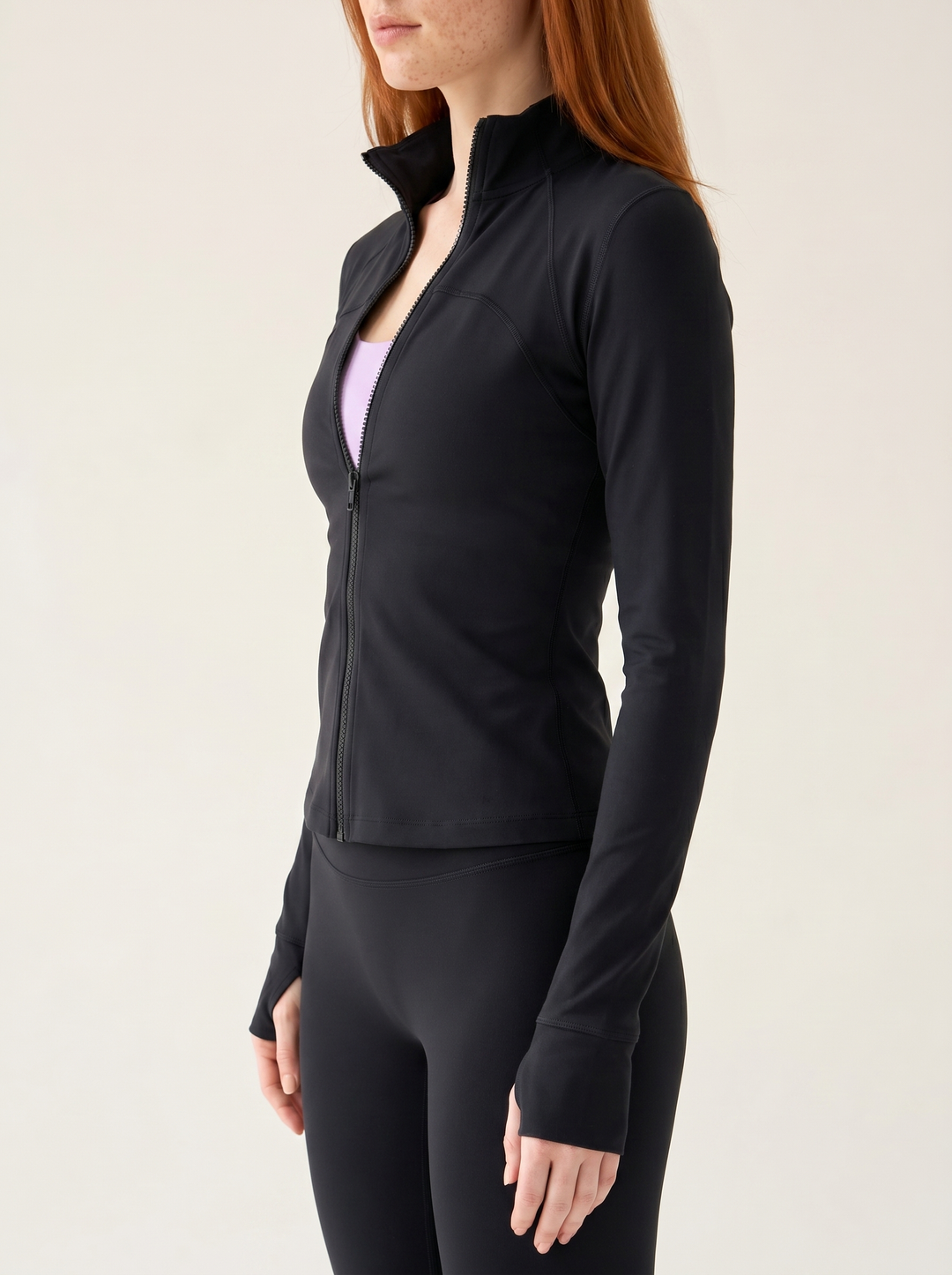 Athletic Zip Jacket — side close-up