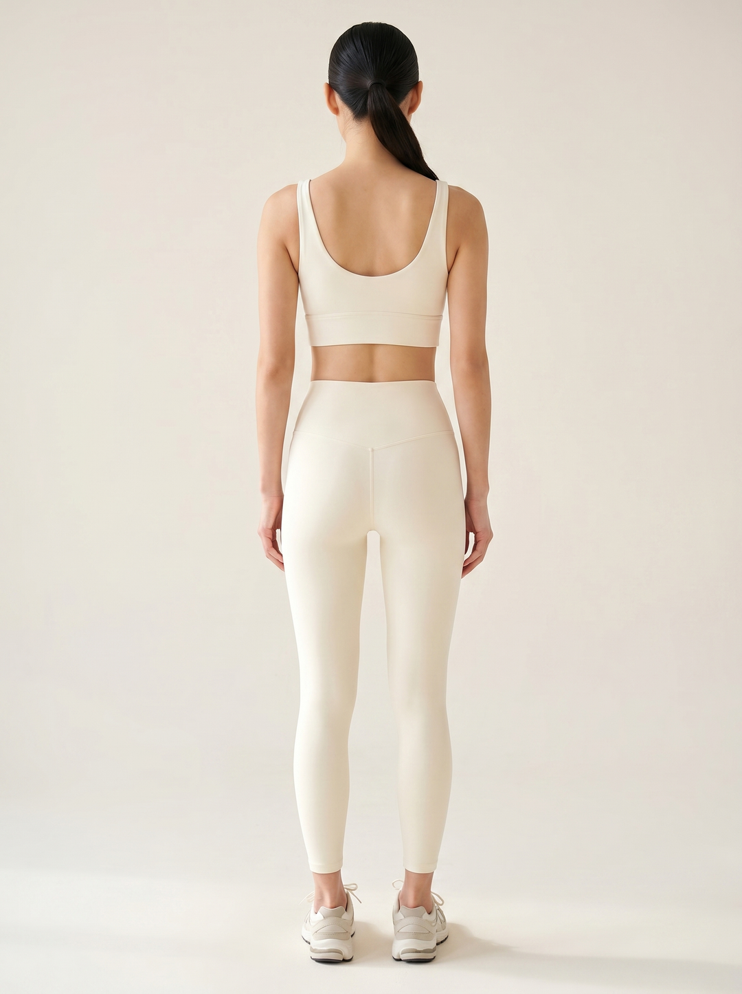 Seamless Padded Sports Bra — on model, full body back