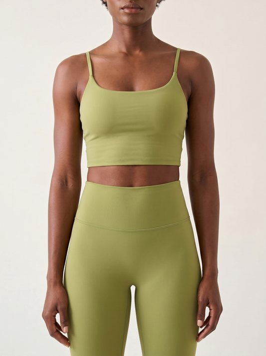 Thin-Strap Sports Bra — front close-up