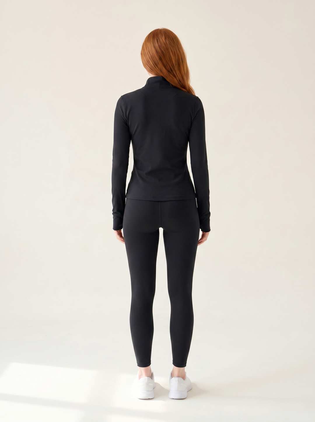 Athletic Zip Jacket — on model, full body back