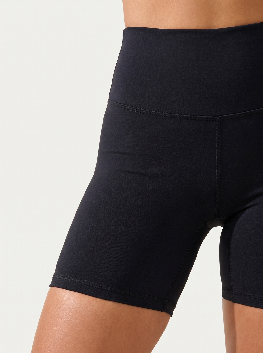 High-Waisted Biker Shorts — fabric detail macro